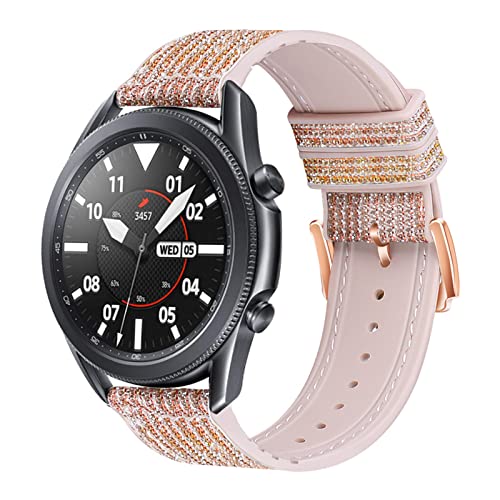 Armband Kompatibel für Samsung Galaxy Watch 3 45MM Armband Silikon Armbänder mit Samsung Watch 3 45MM Ersatzarmband Glitzer Elastische Ersatzband Armband für Galaxy Watch 3 45MM (B,watch3 45mm)
