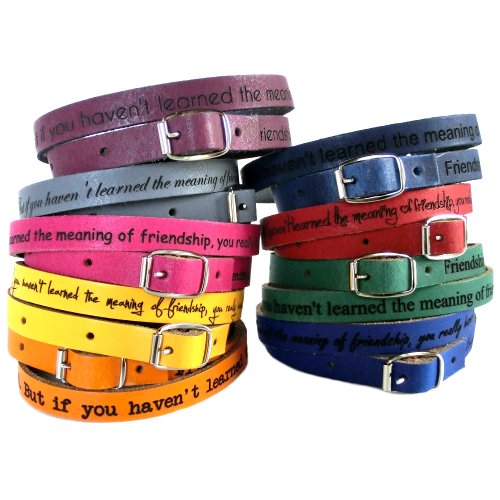 area17 Lederarmband mit Gravur Wickelarmband 50 cm Color Farbauswahl mit Schnalle Armband mit Wunsch Gravur