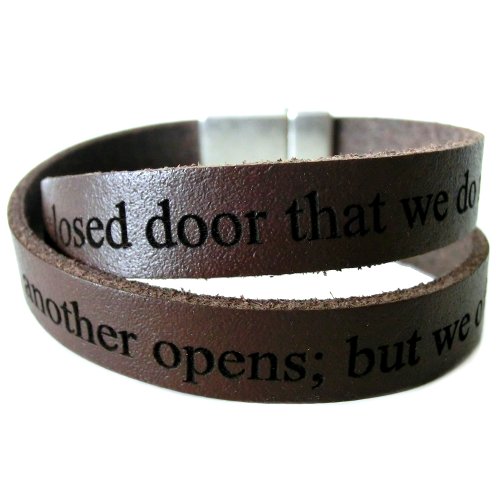 area17 Gravur Lederarmband braun mit Magnetverschluss -2-Fach gewickelt - Wunschtext Gravur inklusive