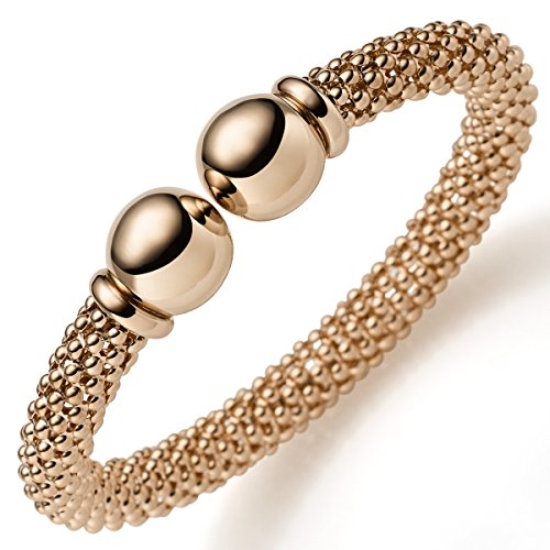 Himbeer Armspange Armband Armschmuck aus 585 Gold Rotgold 8mm breit, oval