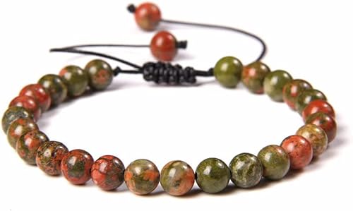 Hoixin Armband for Frauen, Freundschaftsarmband, Armbänder for Frauen, 6 mm, kreatives Perlenarmband, natürliches gewebtes Armband, Freundschaftsarmband, Verstellbarer Charme, Schmuck, Glücksgeschenk