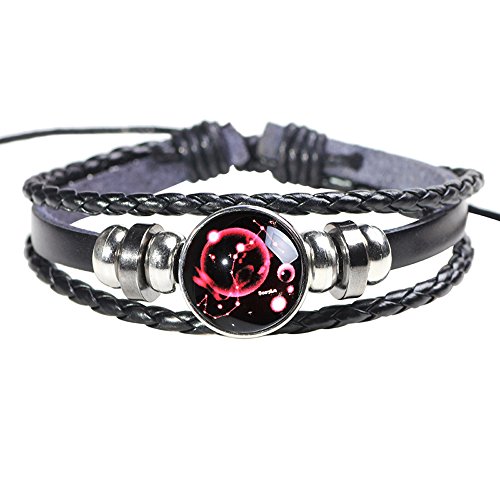 H.ZBRUJ Punk Leder Armband Verstellbare Konstellation Manschette Armband Skorpion Perlen Armband Star Punk Armband Mehrschichtig Geflochtenes Seil Armband Kette 8 Zoll 11 Zoll Für Männer Frauen