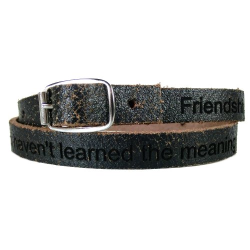 area17 Gravur Lederarmband 50 cm Wickelarmband Used schwarz - mit Wunsch Gravur