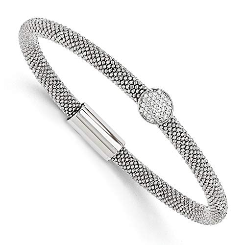 Sterling-Silber, 5 mm, Diamant-Armband, Zirkonia, 19 cm/7,5 Zoll-JewelryWeb