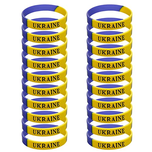 Berrysun Armband Ukraine Flagge Armband Ukraine Ukrainisches Gummi -Armband Ukrainische Geschenke Fan Perlen Perlen Damenschmuck (Color : H, Size : One Size)