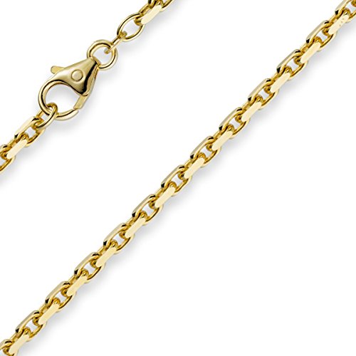 Schmuck Krone 3mm Armband Armkette Ankerkette aus 585 Gold Gelbgold 21cm Herren Goldarmband