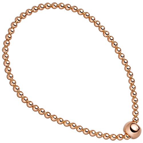 Jobo Damen-Armband aus 925 Silber rosegold vergoldet elastisch auf Gummizug