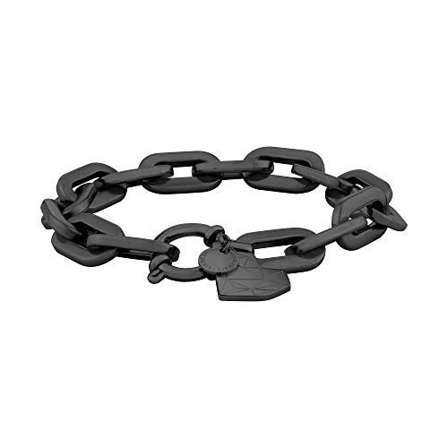 LIEBESKIND Armband mit Anhänger aus Edelstahl Schwarz