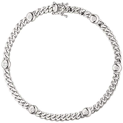 Jobo Damen Armband 585 Gold Weißgold 6 Diamanten Brillanten 0,30ct. 19 cm Weißgoldarmband