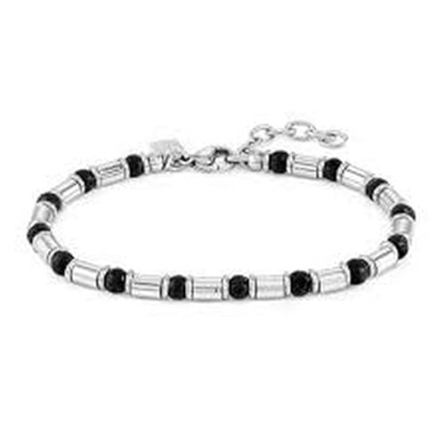 Nomination Instinct men's steel bracelet with black stones 027920/036