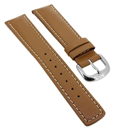 Bruno Banani Uhrenarmband 19mm aus Leder in Hellbraun mit Kontrastnaht CD3194