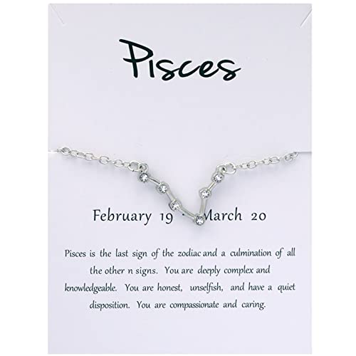 Yowablo Damen-Armband aus 925er Sterlingsilber, Tierkreiszeichen, 12 Sternbilder, mit einer Segenskarte Silikonarmbänder