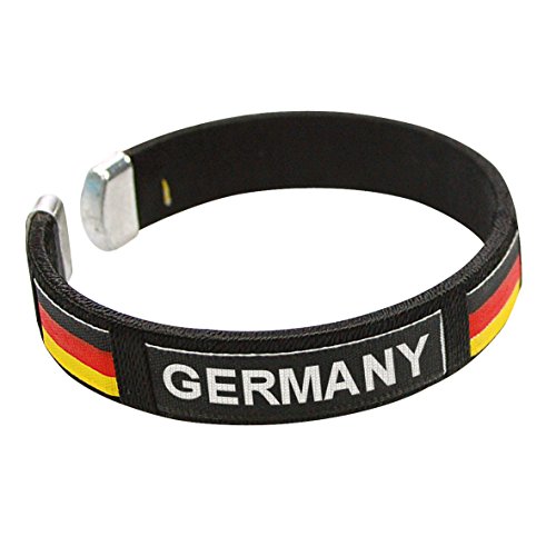 elasto Deutschland Armband Fanartikel Schwarz-Rot-Gold Fußball EM 2024 Armreif Damen, Herren,Unisex