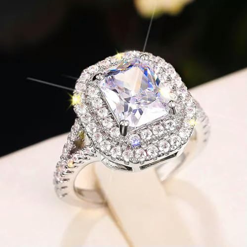 Damen Ehering 925 Silber 925 Zirkonia Zirkonia 14K Weißgold 585