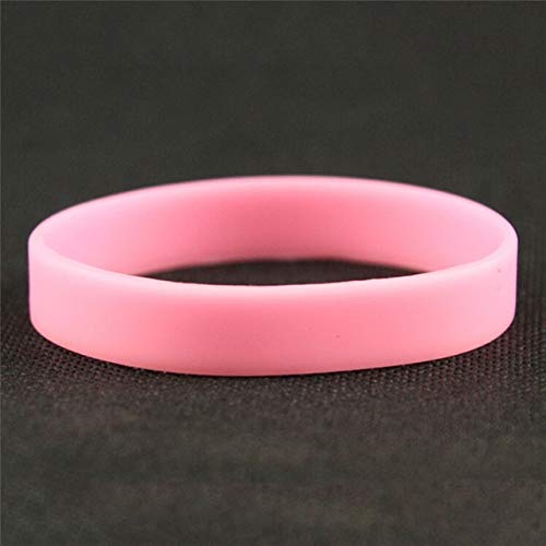 Silikon-Kautschuk-Armband Flexible Handgelenk-Band-Stulpe-Ar mband-Sport-beiläufige Armband for Frauen Männer (Metal Color : Pink)