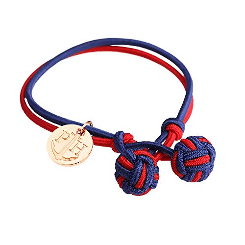 PAUL HEWITT Damen Knotenarmband Knot - Armband Frauen in Marineblau-Rot, Armband Damen mit Anker-Charm aus IP-Edelstahl (Roségold)