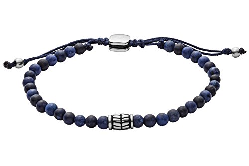 Fossil Herren Armband Textil Edelstahl Stein blau JF02888040