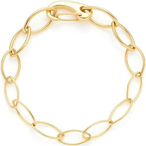 JEWELS BY LEONARDO Armband Tory • Arm-Kette aus goldfarbenem Edelstahl • großzügigen Kettengliedern • 19,5 cm Länge • Schmuck Geschenk für Frauen • 024921