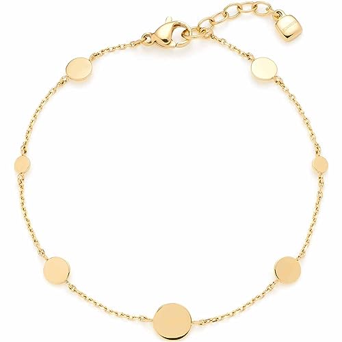 Leonardo Ciao Milla Damen Armband aus Edelstahl IP Gold mit Plättchen in verschiedenen Größen, Länge 18-19,5 cm, Schmuck Geschenk für Frauen 023313