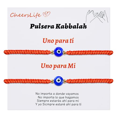 Cheerslife Kabbalah Armband Rotes Armband Schutz Türkisches Augen Armbänder Glücksarmband Armband Schutzamulett Armband Viel Glück Schutz Böser Blick Armband Evil Eye Armband für Familie Freund Eltern