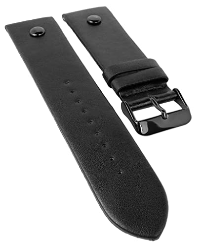 Bruno Banani Trenos Ersatzband 24mm aus Leder in schwarz BR30029 BR30030 BR30031 BR30032