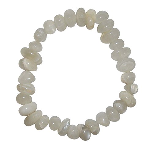 Janni Schmuck Armband glänzend Natur Mondstein polierte Steine poliert SC-Arm-Fan-MOND-01 Marke, Einheitsgröße, Unkostbare Metalle, Kein Edelstein