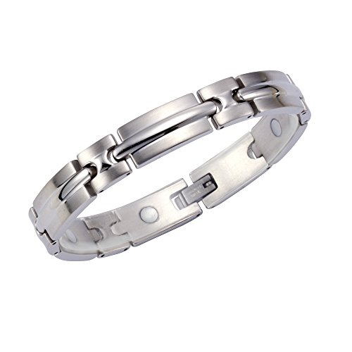 ZEEme Stainless Steel Damen Armband Edelstahl 19cm Matt/Glanz grau 389060245-19