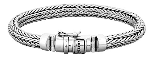 Kuzzoi Silberarmband Herrenarmband aus massivem 925er Sterling, Breite 7 mm, Länge 23 cm, 335102 023