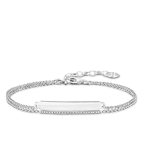 THOMAS SABO Damen-Armband 925 Silber Diamant (0.5 ct) weiß 19 cm - D_LBA0003-725-21-L19v