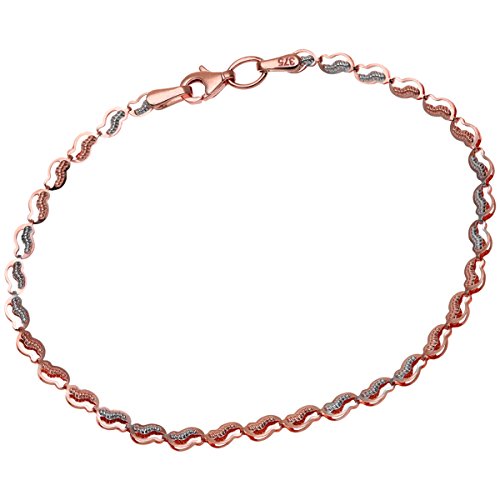 Citerna Damen-Armband 375 Rotgold und Weißgold 9 Karat 19 cm
