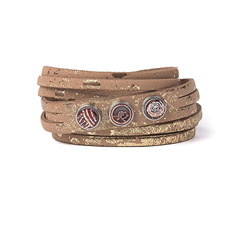 Noosa Armband Wrap Bracelet Petite Multi sand gold foil, Grösse:S