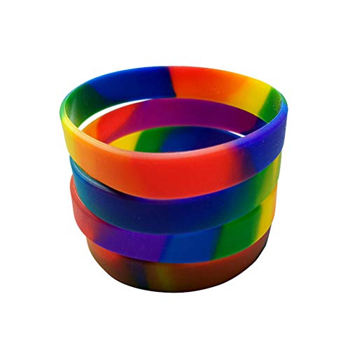10 Stücke Fitness Armbänder Regenbogen Silikon Armbänder Silikonarmbänder für Kinder Geburtstag Party Geschenk Mitgebsel Erwachsene Sport Fitness