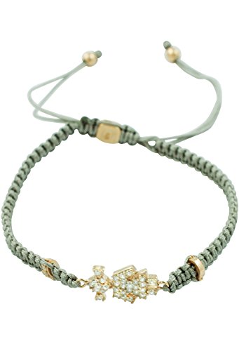 Vanessa's Joy Damen Armband 925er Silber Makramee 'It´s a Girl' grau Freundschaftsarmband zierlich und verstellbar