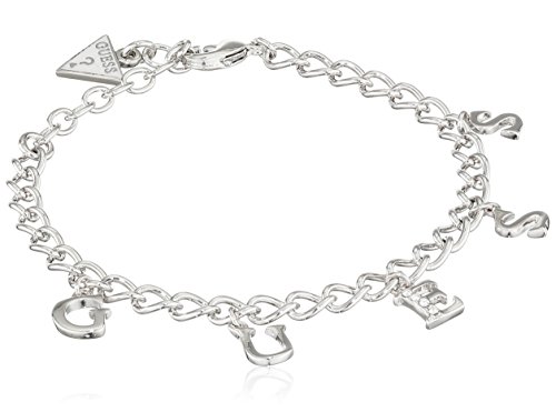 Guess Damen-Armband Iconic Charme mit Anhänger Edelstahl Kristall weiß 19 cm-UBB61080-S