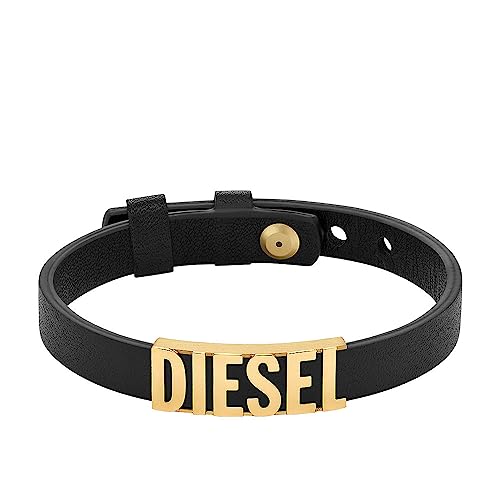 DIESEL Armband für Männer, Schwarzes Lederstapelarmband, Länge: 230mm, Breite: 31.5mm, Höhe: 11.5mm, DX1440710
