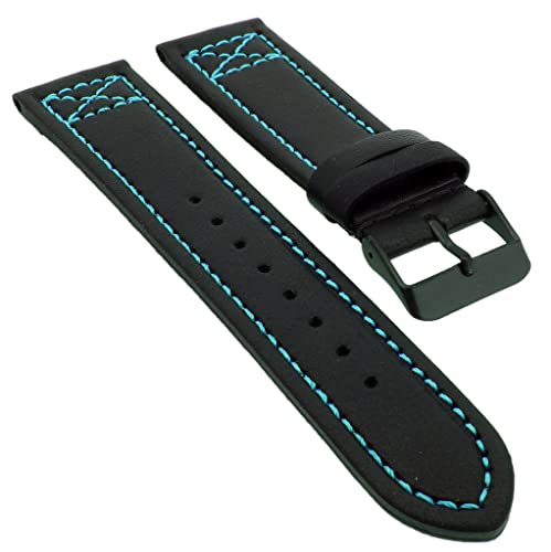 Bruno Banani Meros Ersatzband 22mm aus Leder in schwarz Schwarze Schließe BR30021