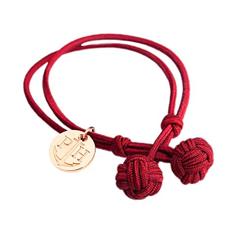 PAUL HEWITT Damen Knotenarmband Knot - Armband Frauen in Rot, Armband Damen mit Anker-Charm aus IP-Edelstahl (Roségold)