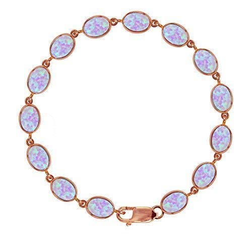 Beautiful Jewellery Company Bjc ® 9 Karat Rosegold Kultiviert Opal Tennis Armband 21.00ct Brandneu in Geschenkbox