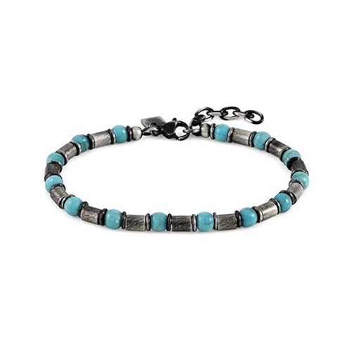 Nomination Men's burnished steel bracelet with turquoise spheres Instinct Stone 027921/033