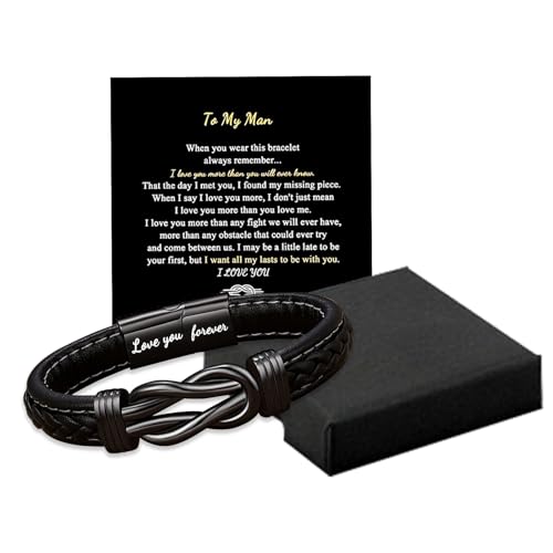 YOOCHUENG Herren Armbänder,Armbänder für Herren,Lederarmband Fossil Armband Herren,Personalisiertes Handgelenkband für Männer,Armreif Geschenke für Männer,Stil B