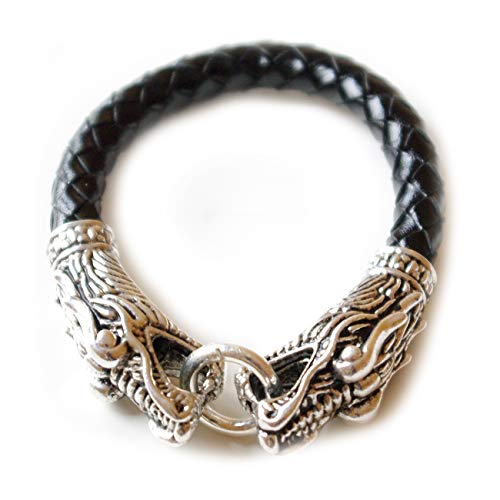 Armband schwarz Krafttier Drache kopf - biker Yoga Esoterik Spiritualität Astrologie Energie