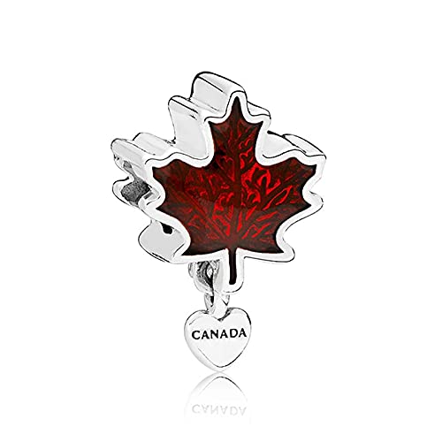 ZHANGCHEN 925 Sterling Silber Perle Red Maple Leaf Kanada Dangle Charm Fit Mode Frauen Pandora Armband Armreif Geschenk DIY Schmuck