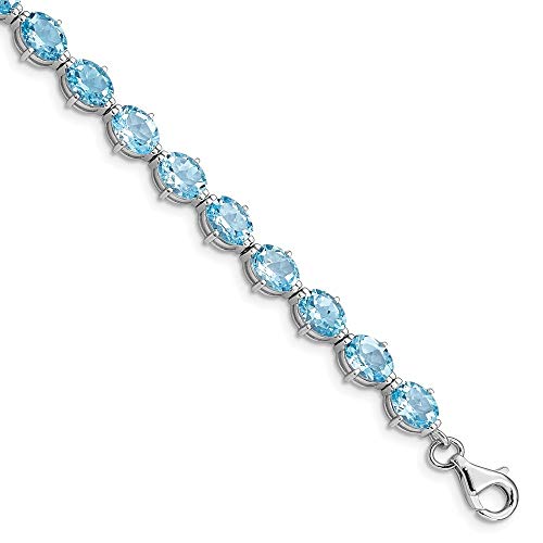 Sterling-Silber 925 Schweizer Blautopas JewelryWeb Armband