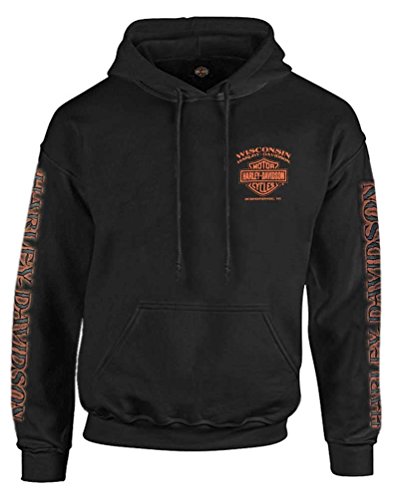 Harley-Davidson Men's Eagle Piston Long Sleeve Pullover Hoodie, Black 30299949