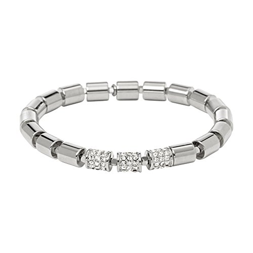 Fossil Damen-Armband Edelstahl Glas weiß 6.0 cm - JA6543040