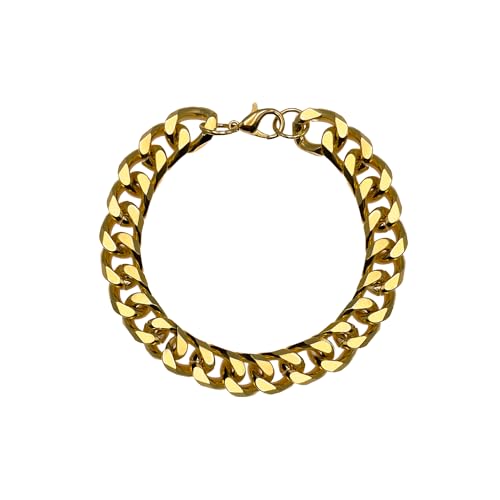 Oblique Unique® Armband Gold für Herren Damen Panzerkette Gliederarmband als Geschenk Geburtstag Valentinstag Fasching Karneval Party