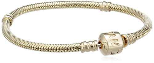 Pandora Moments Snake Chain Schlangen Armband aus 14 Karat Gold - kompatibel mit Pandora Moments Armbänder - klassischer Pandora Verschluss
