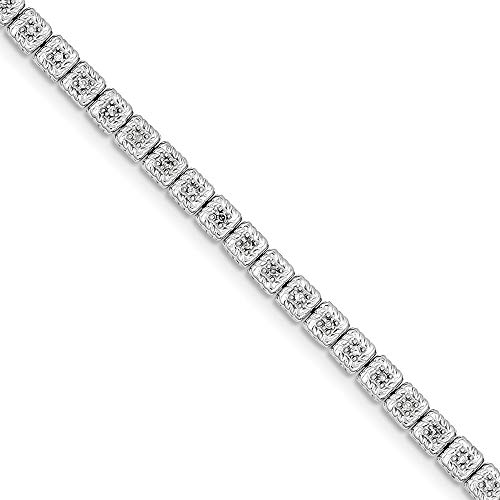 Sterling Silber rhodiniert Diamant JewelryWeb Armband