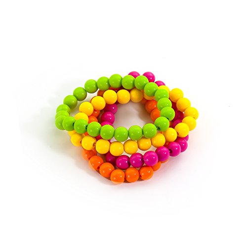 Oblique-Unique® Perlen-Armbänder 4er Set Neon, Einheitsgröße