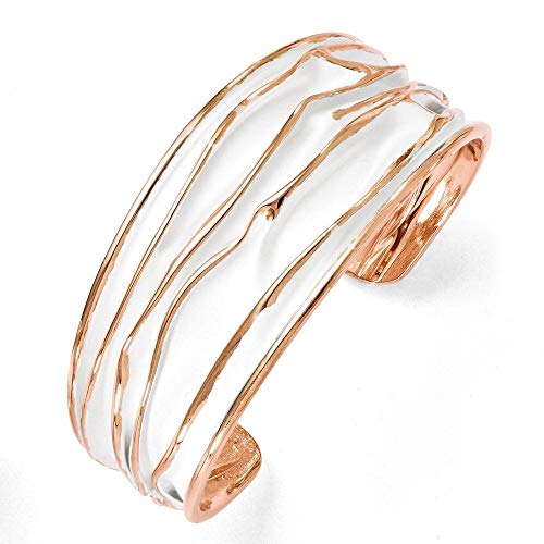 27,5 mm Sterling Silber Rose Gold plated Medium Tappered Scrunch JewelryWeb Armreif